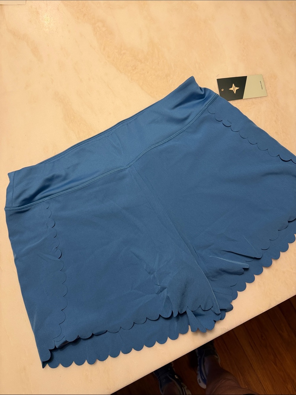 Tuckernuck Blue Scalloped Hem Athletic Shorts